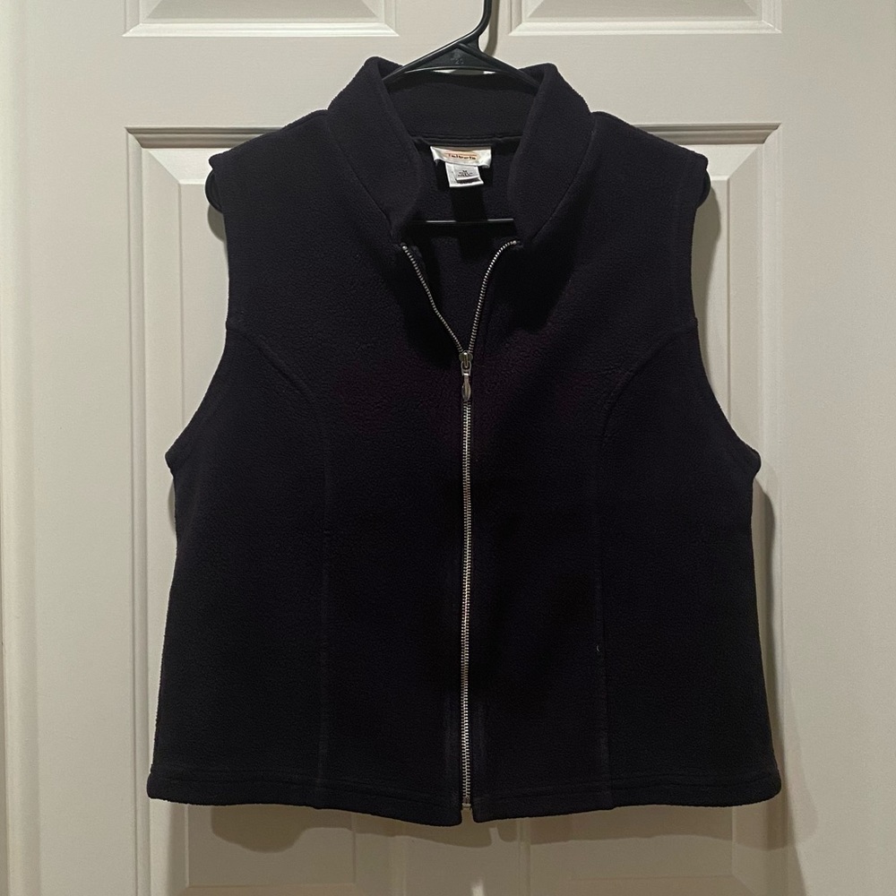Talbots Black Zip Vest